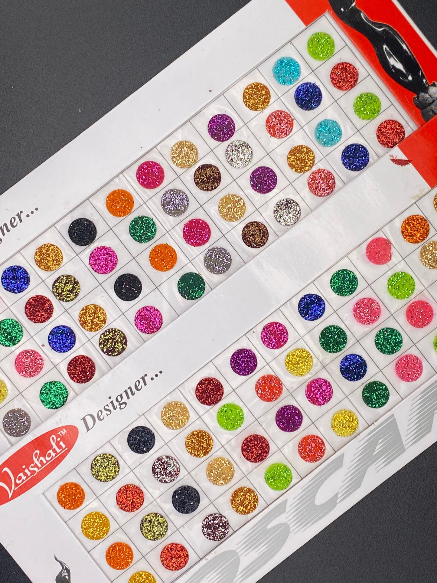 Vaishali Color Glitter Bindi Card Collection