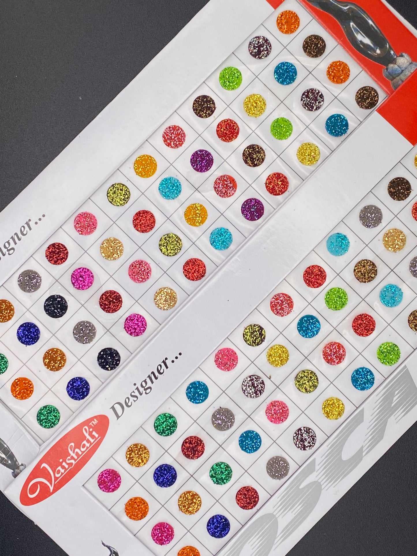 Vaishali Color Glitter Bindi Card Collection
