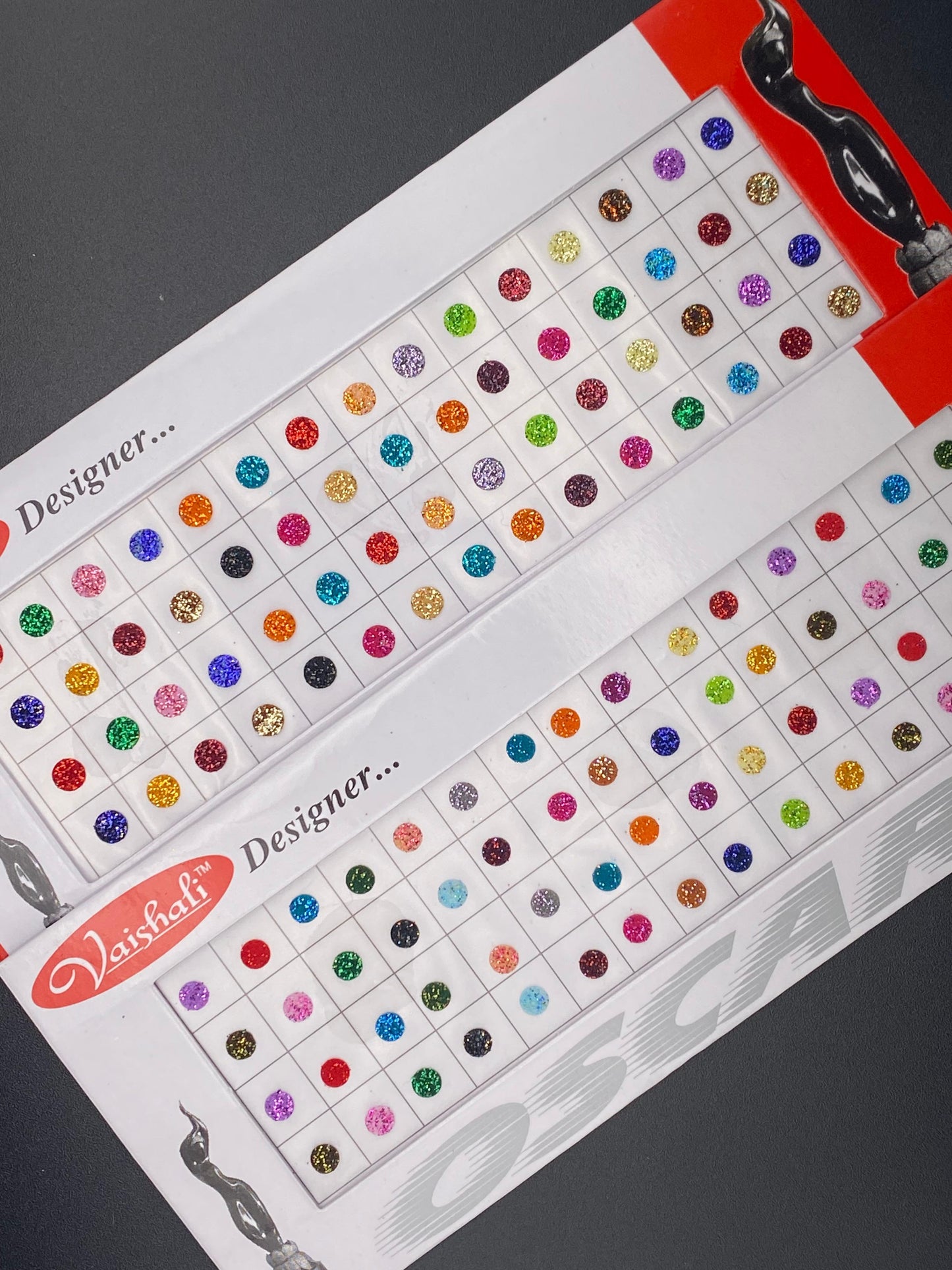 Vaishali Color Glitter Bindi Card Collection