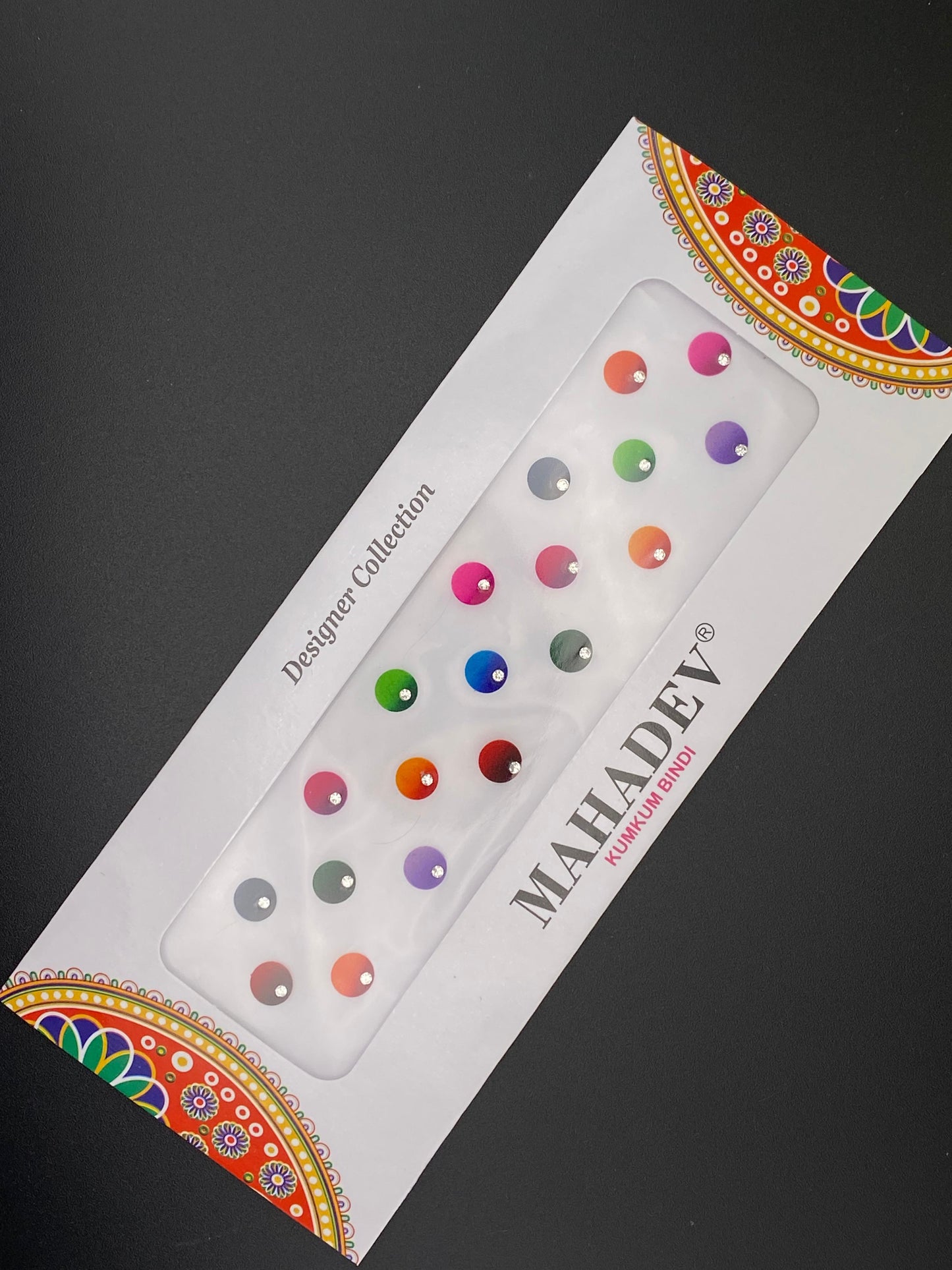 Mahadev Color Designer Shaded with stone Bindi Card Collection