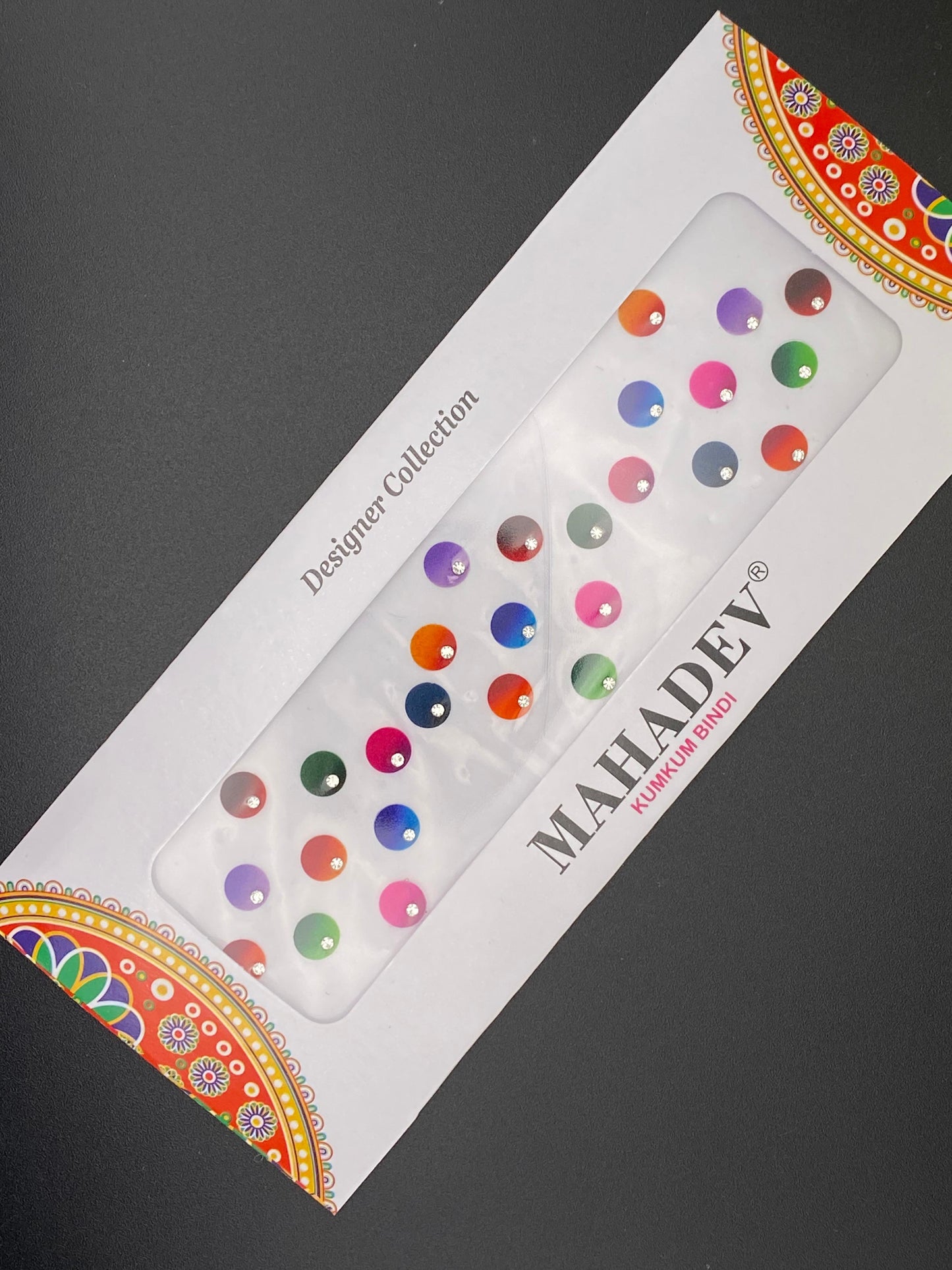 Mahadev Color Designer Shaded with stone Bindi Card Collection