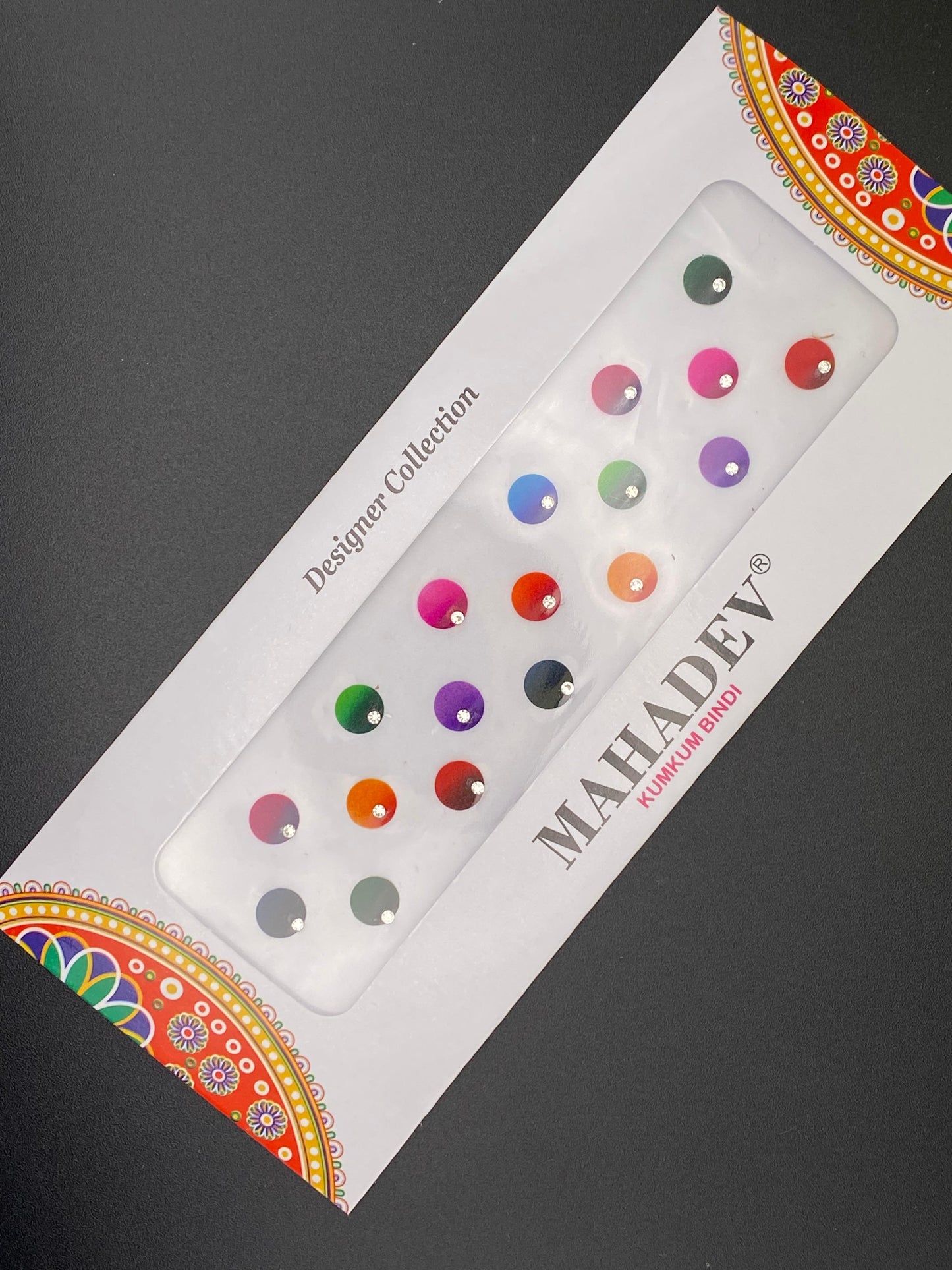 Mahadev Color Designer Shaded with stone Bindi Card Collection