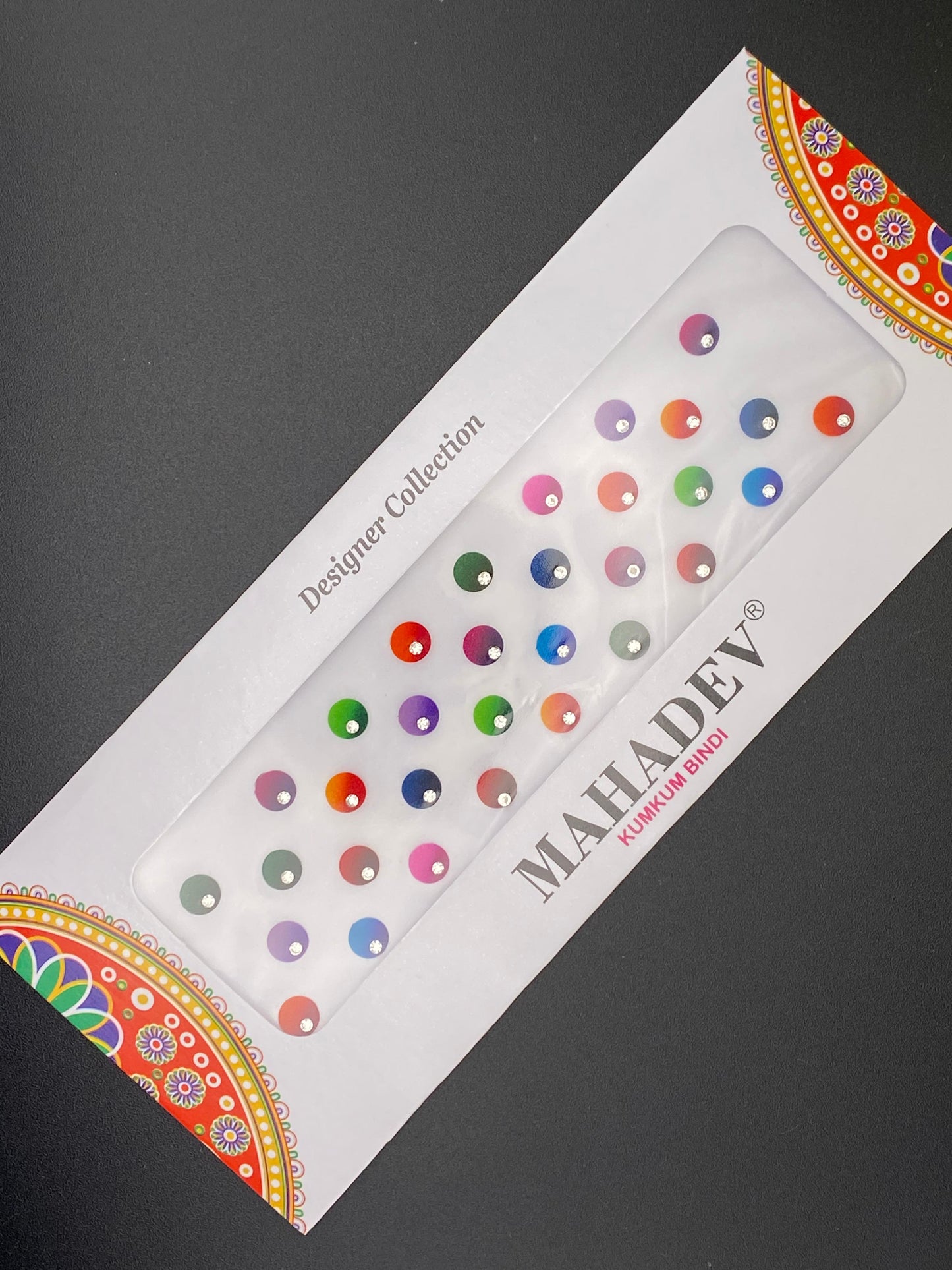 Mahadev Color Designer Shaded with stone Bindi Card Collection