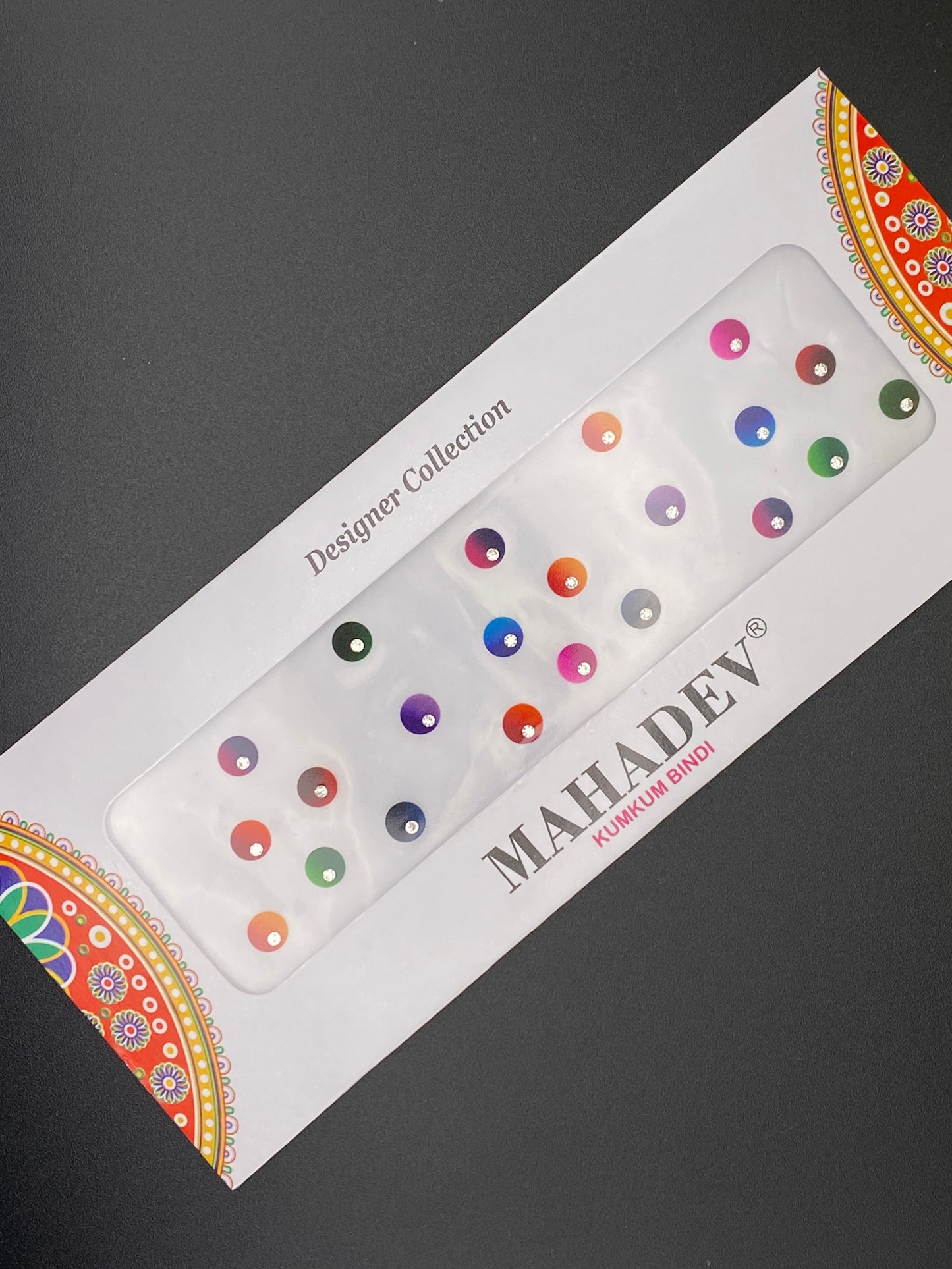 Mahadev Color Designer Shaded with stone Bindi Card Collection