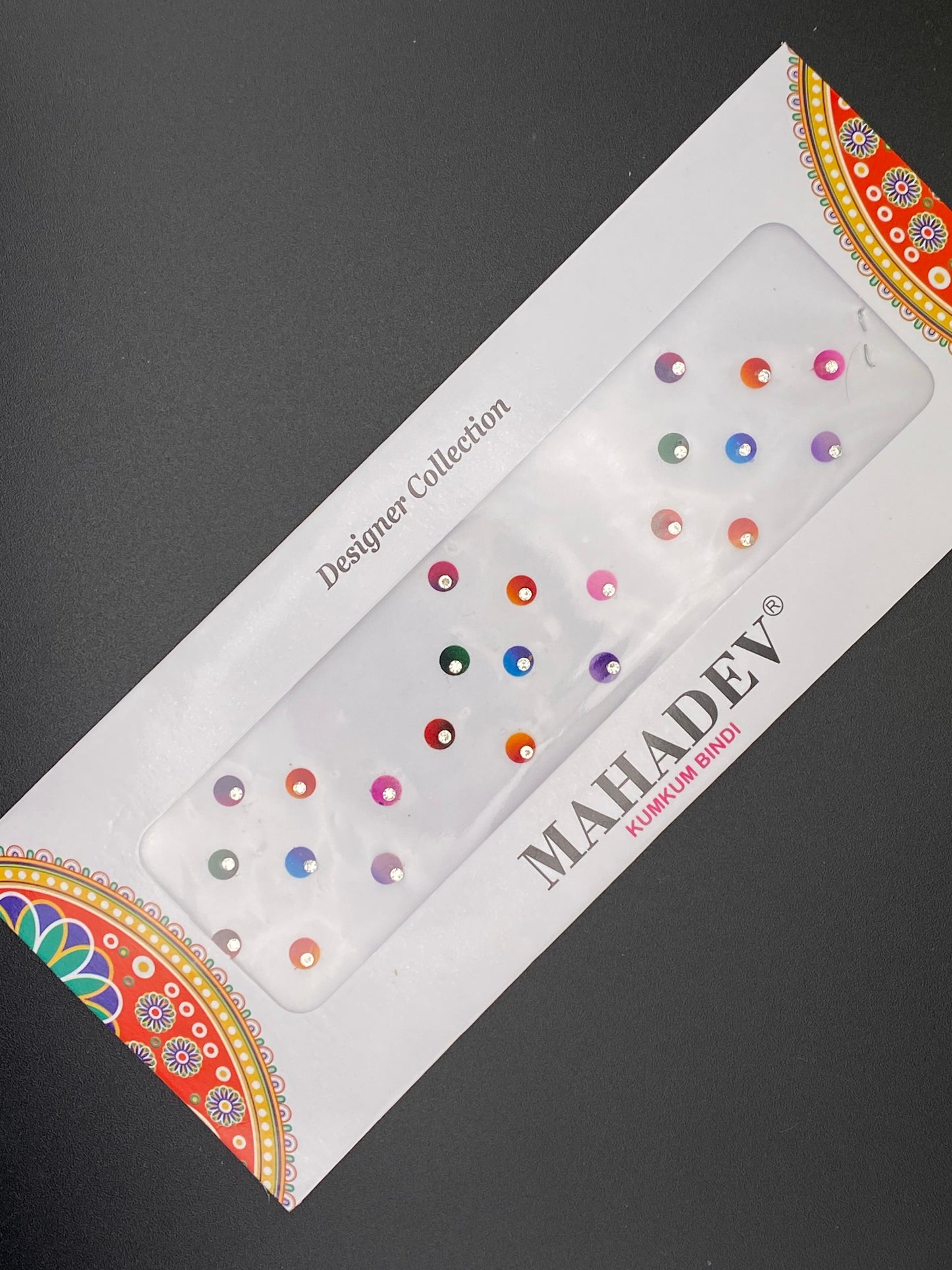 Mahadev Color Designer Shaded with stone Bindi Card Collection