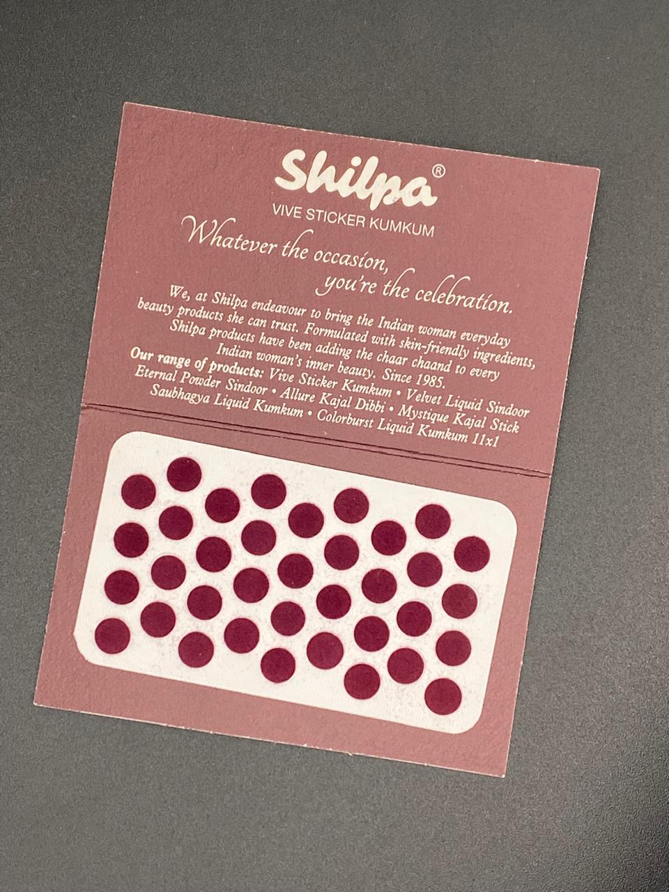 Shilpa Maroon Bindi Card - Size 5