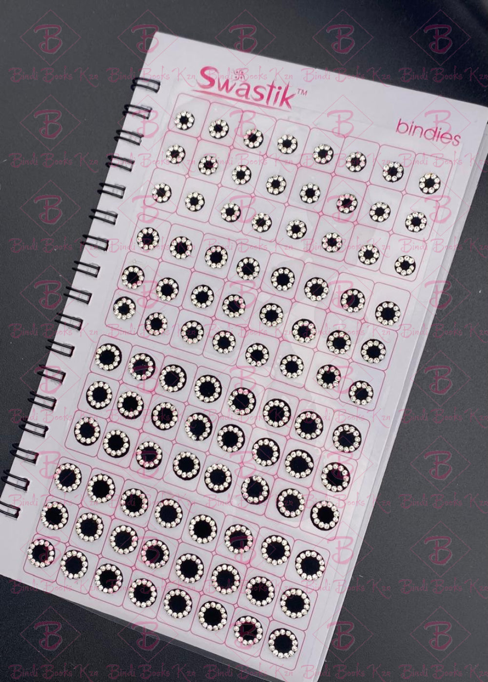 Bindi Book - Swastik 960 Black Stone Border 10 Page