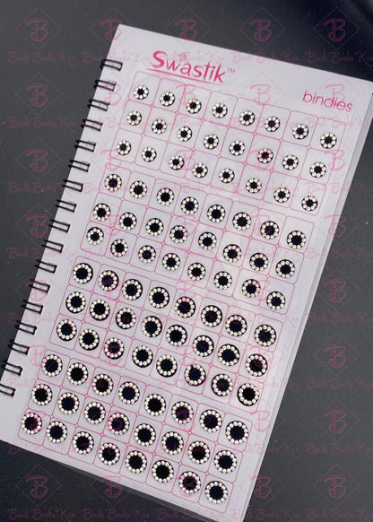 Bindi Book - Swastik 960 Black Stone Border 10 Page