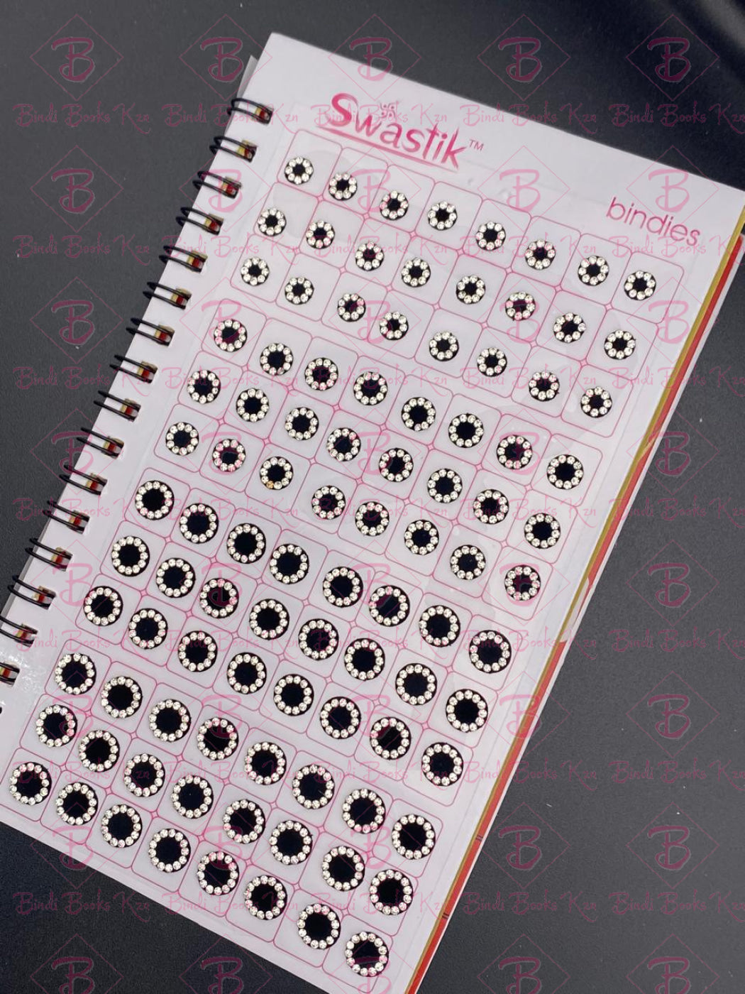 Bindi Book - Swastik 960 Black Stone Border 10 Page