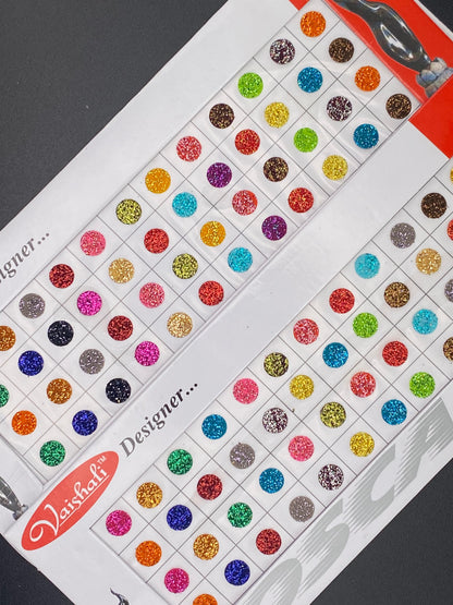 Vaishali Color Glitter Bindi Card Collection