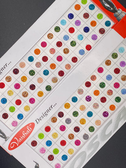 Vaishali Color Glitter Bindi Card Collection