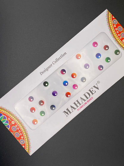 Mahadev Color Designer Shaded with stone Bindi Card Collection