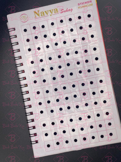 Navya Plain Black Bindi Book (Mixed Sizes In One Book)