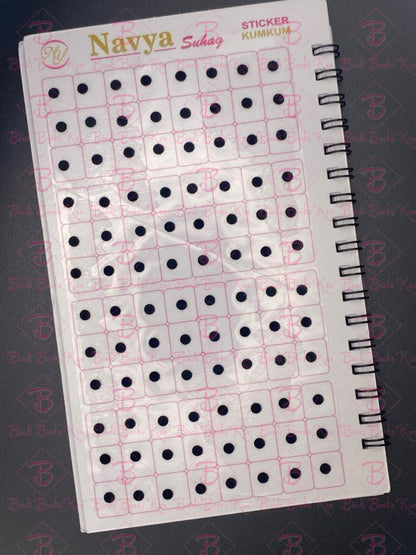 Navya Plain Black Bindi Book (Mixed Sizes In One Book)