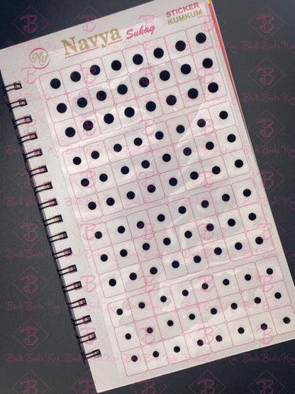 Navya Plain Black Bindi Book (Mixed Sizes In One Book)