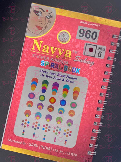 Navya Maroon Plain Bindi Book (960 dots)