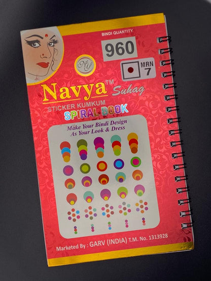 Navya Maroon Plain Bindi Book (960 dots)