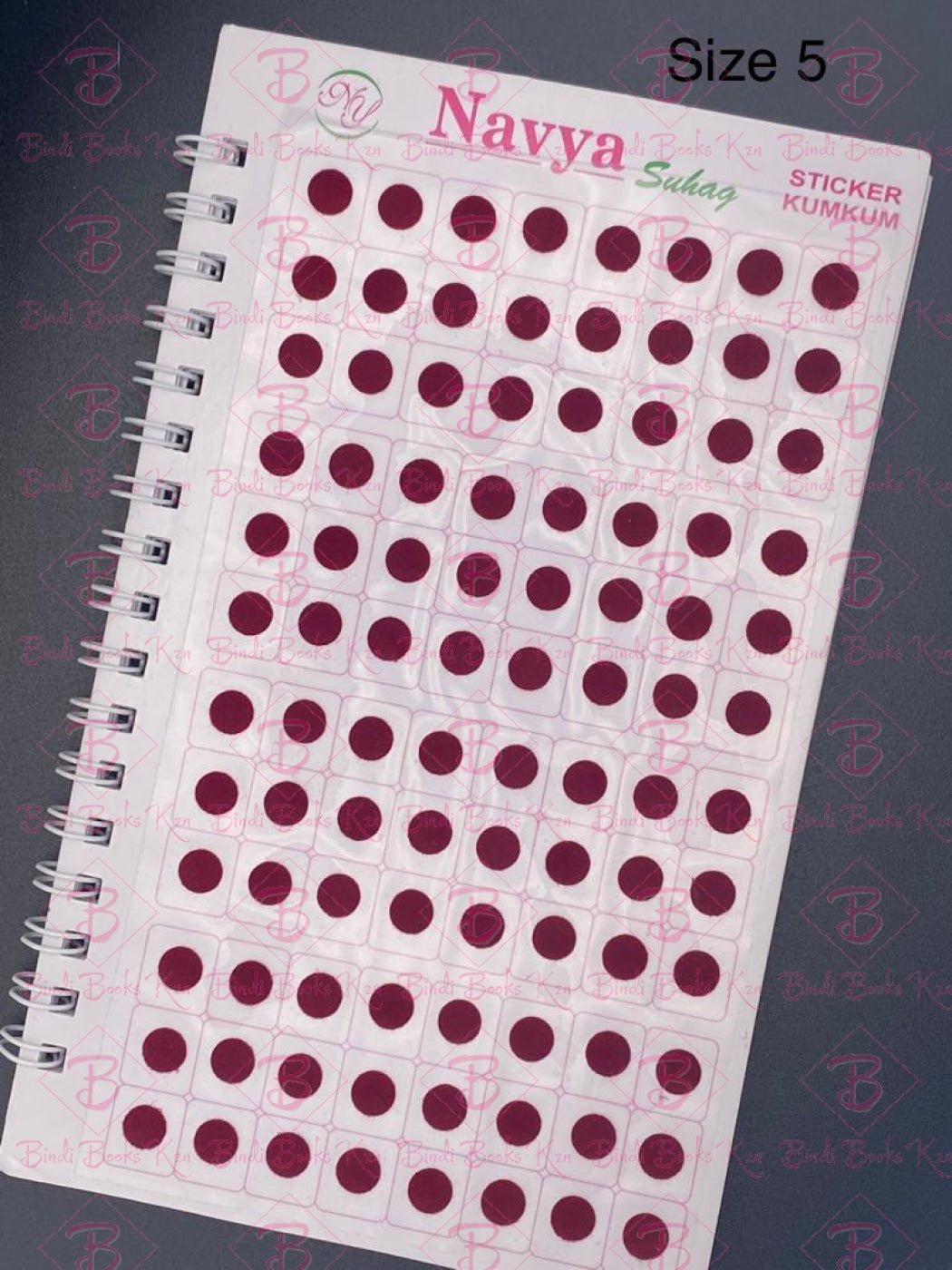 Navya Maroon Plain Bindi Book (960 dots)