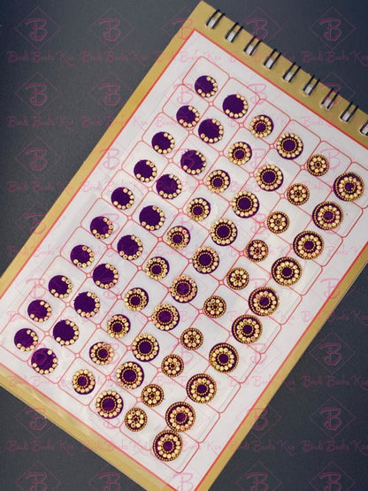 Beauty Suhag Gold Stone Bindi Book (Code:611)