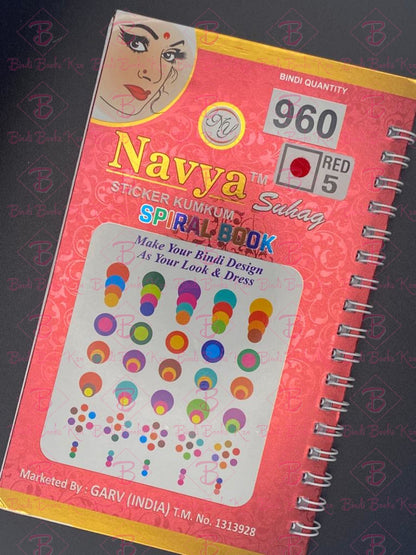 Navya Red Plain Bindi Book (960 dots)