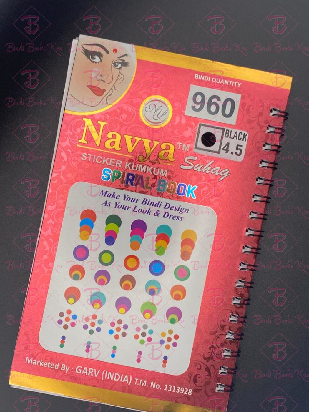 Navya Black Plain Bindi Book (960 dots)