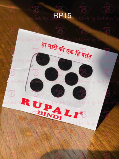 Black Round Plain Bindi Card (Various Sizes)