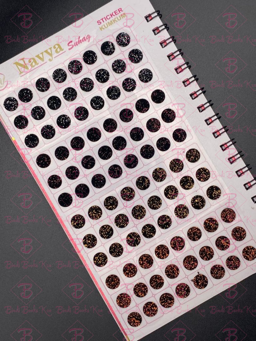 Black Navya Jari Glitter Bindi Book