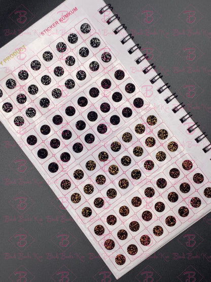 Black Navya Jari Glitter Bindi Book