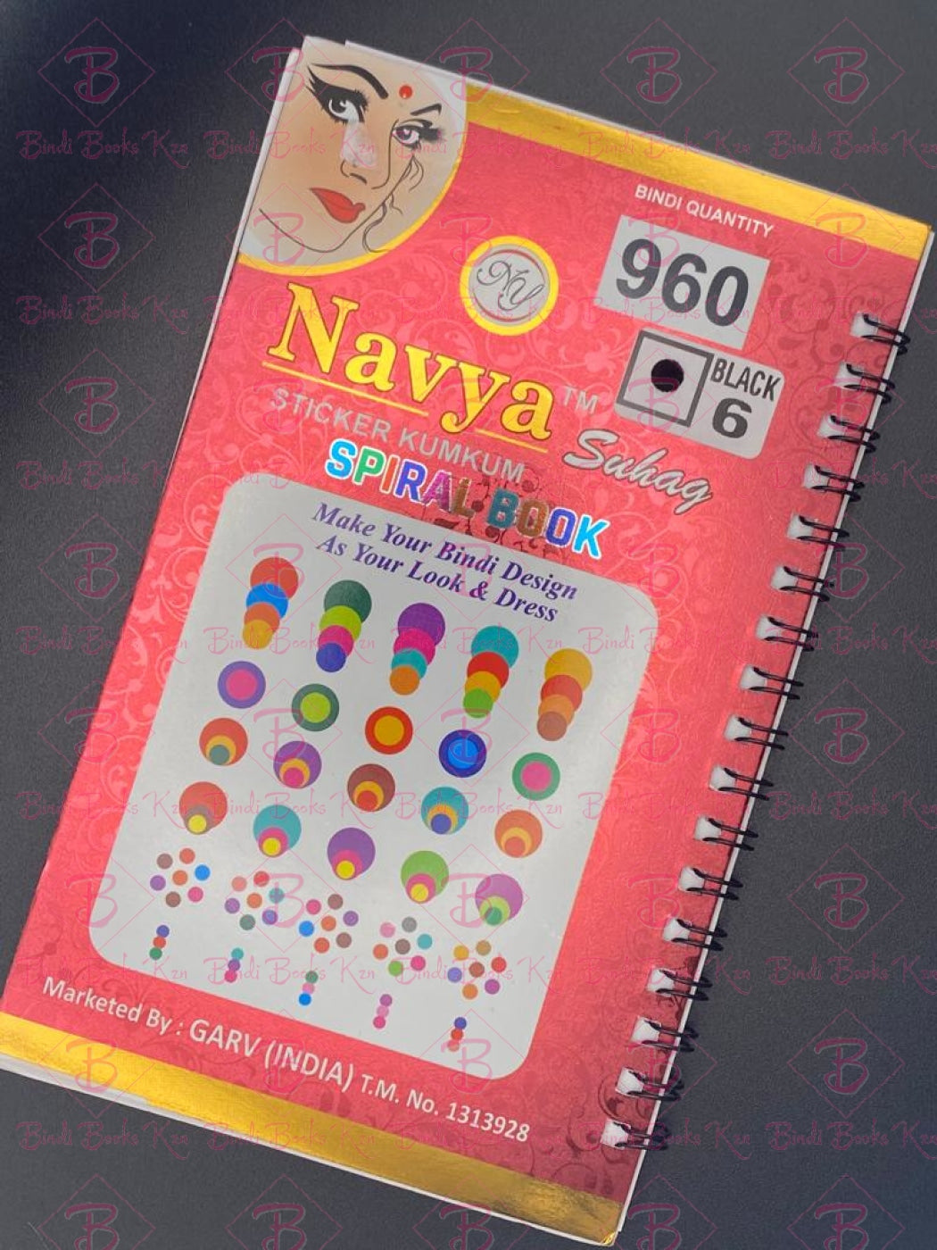 Navya Black Plain Bindi Book (960 dots)