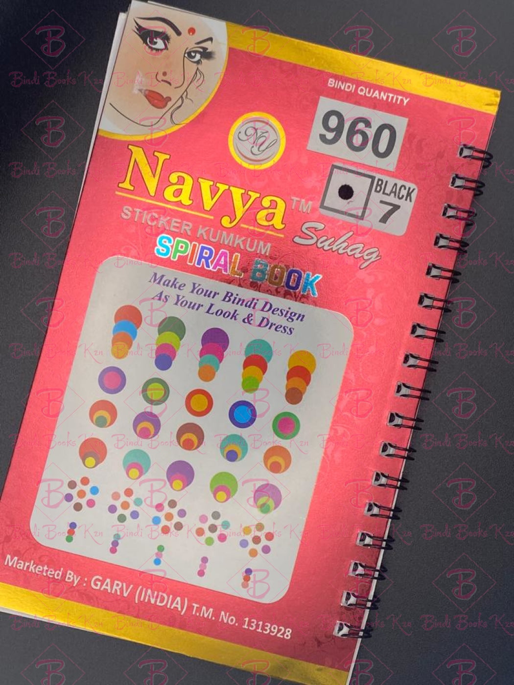 Navya Black Plain Bindi Book (960 dots)