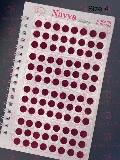 Navya Maroon Plain Bindi Book (960 dots)